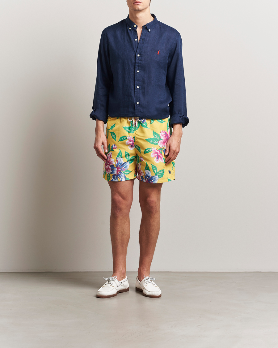 Herren | Badehosen | Polo Ralph Lauren | Traveler Recycled Swimshorts Iconic Hibiscus Yellow