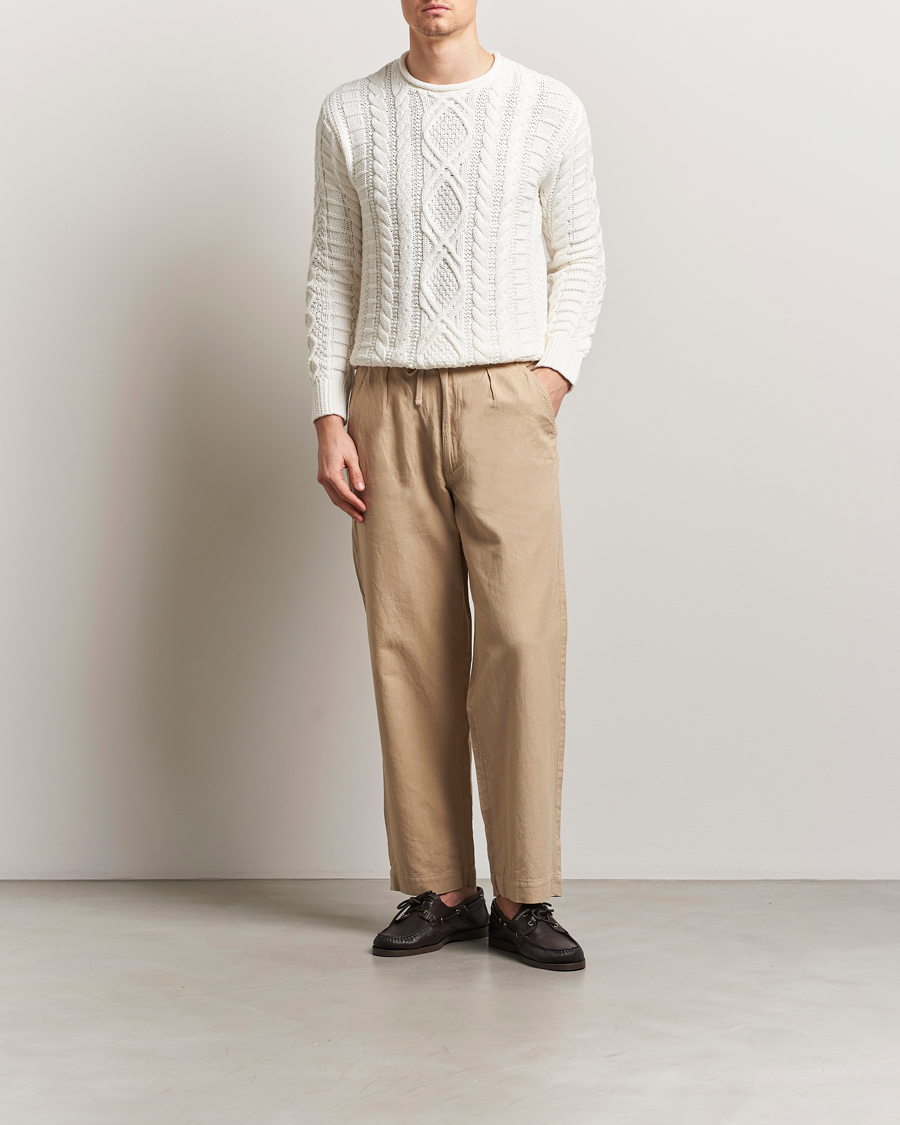 Herren | Hosen | Polo Ralph Lauren | Pleated Cotton Linen Pants Coastal Beige