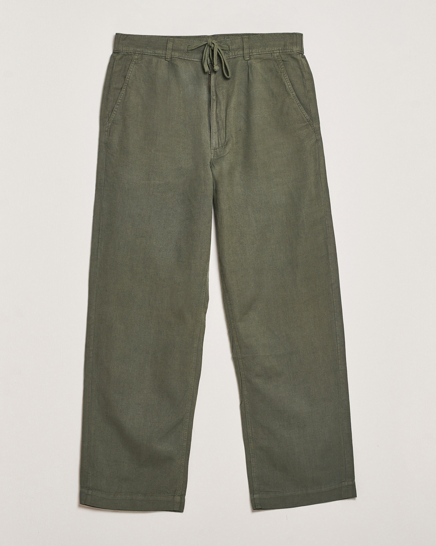 Herren | Hosen | Polo Ralph Lauren | Pleated Cotton Linen Pants New Olive