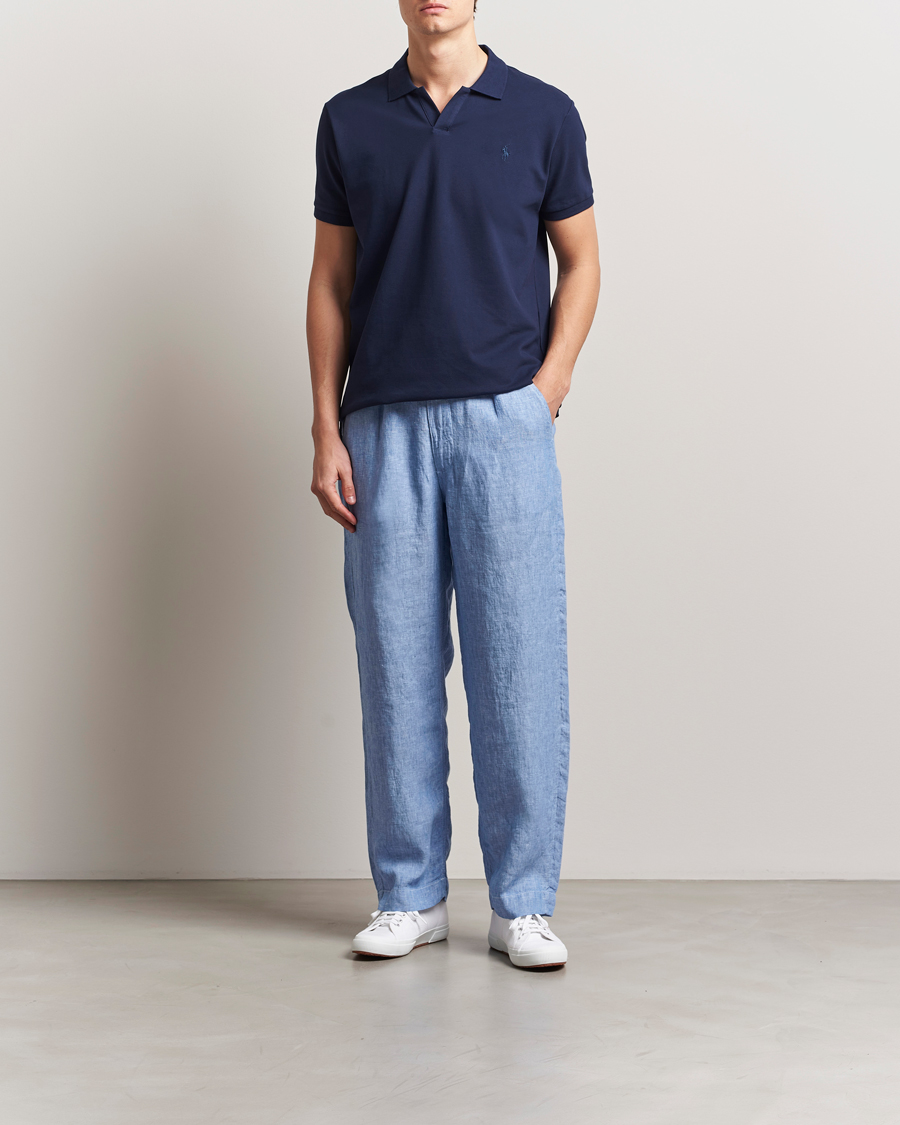 Herren | Hosen | Polo Ralph Lauren | Pleated Chambray Linen Pants Blue