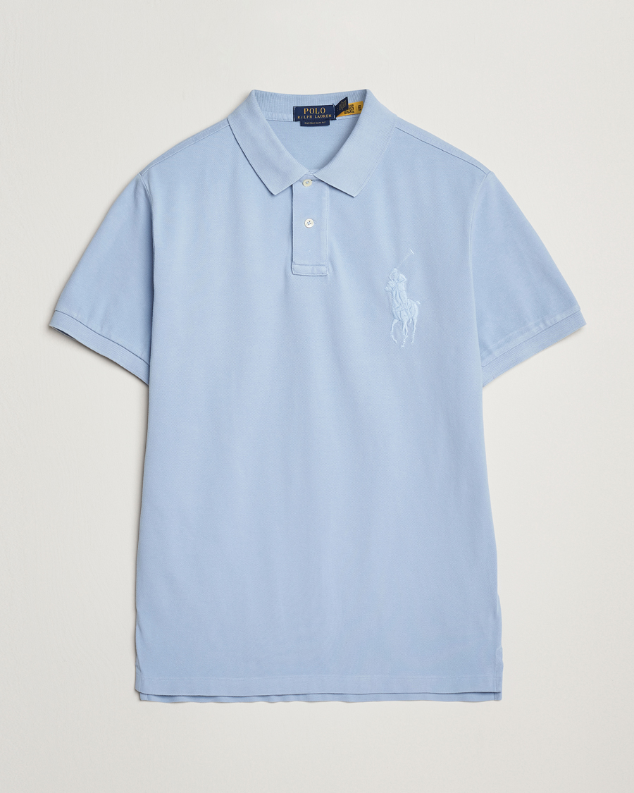 Herren | Poloshirts | Polo Ralph Lauren | Custom Slim Fit Mesh Polo Chambray Blue
