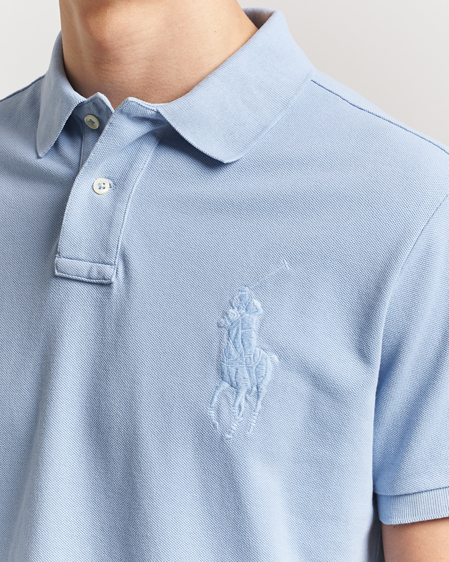 Herren | Poloshirts | Polo Ralph Lauren | Custom Slim Fit Mesh Polo Chambray Blue