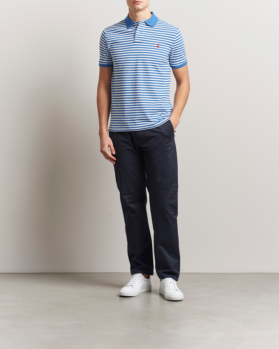 Herren | Poloshirts | Polo Ralph Lauren | Custom Slim Fit Striped Polo Embayment Blue/White