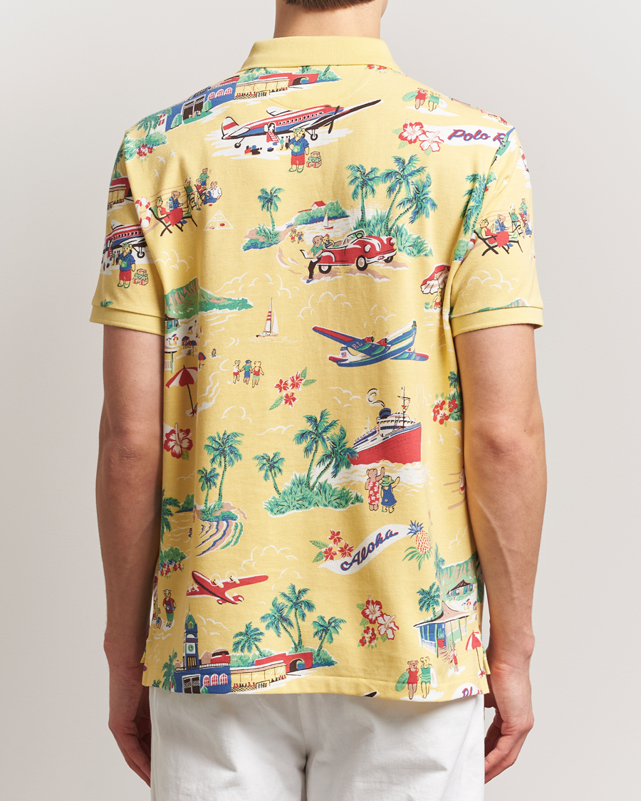 Herren | Poloshirts | Polo Ralph Lauren | Printed Mesh Polo Holiday Bear Yellow