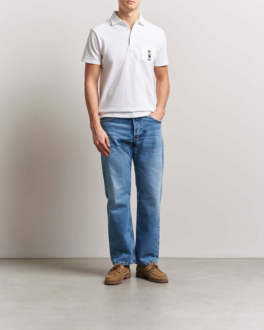Herren | Poloshirts | Polo Ralph Lauren | Custom Slim Fit Pocket Bear Polo White