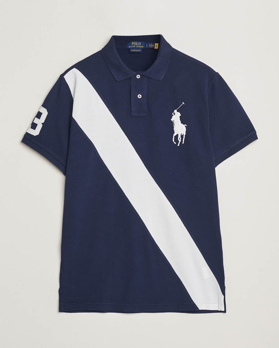 Herren | Poloshirts | Polo Ralph Lauren | Custom Slim Fit Big Pony Polo Newport Navy/White