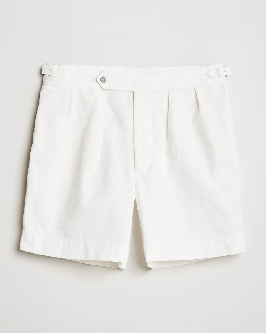 Herren | Shorts | Polo Ralph Lauren | Rustic Twill Pleated Shorts Deckwash White