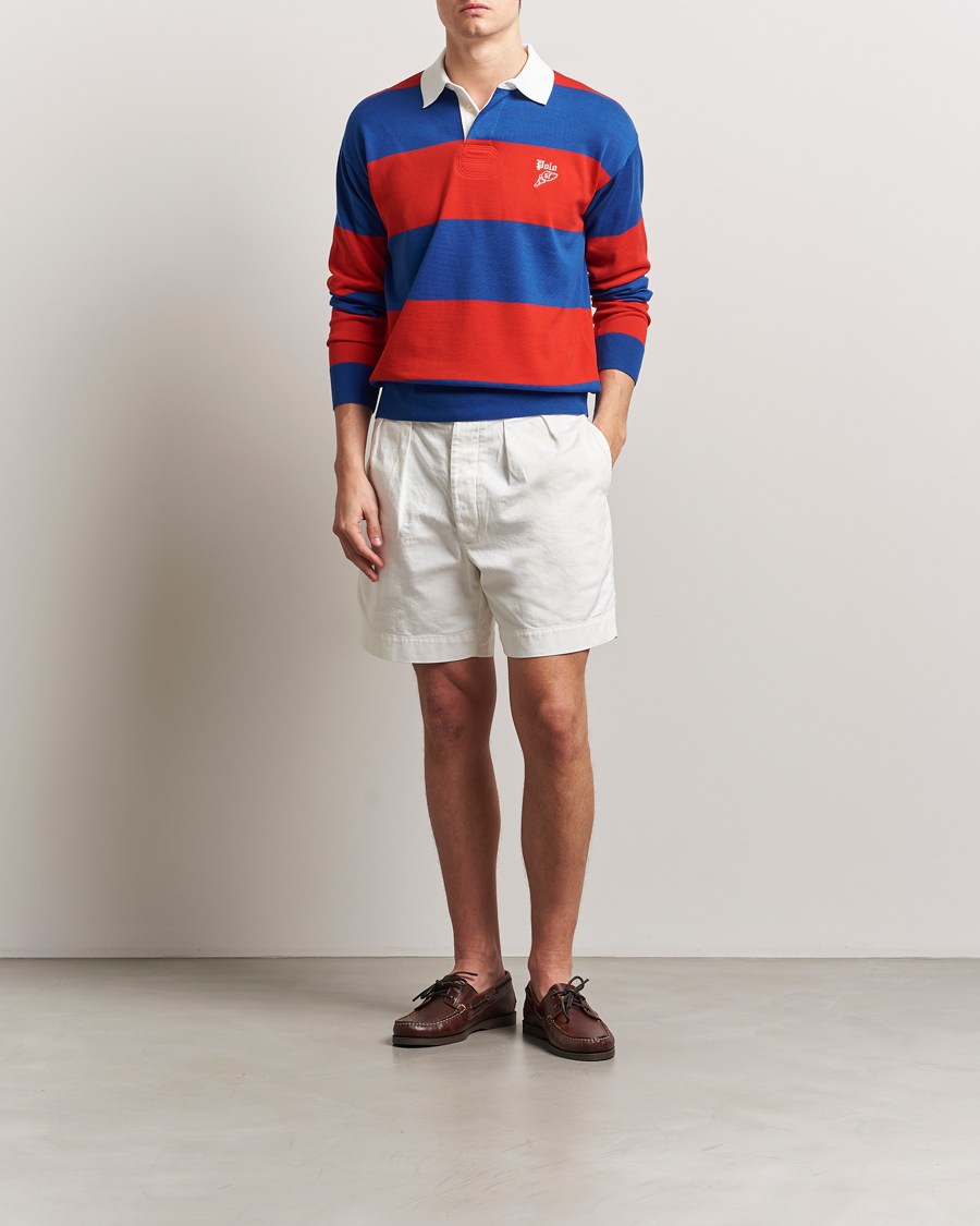 Herren | Shorts | Polo Ralph Lauren | Rustic Twill Pleated Shorts Deckwash White
