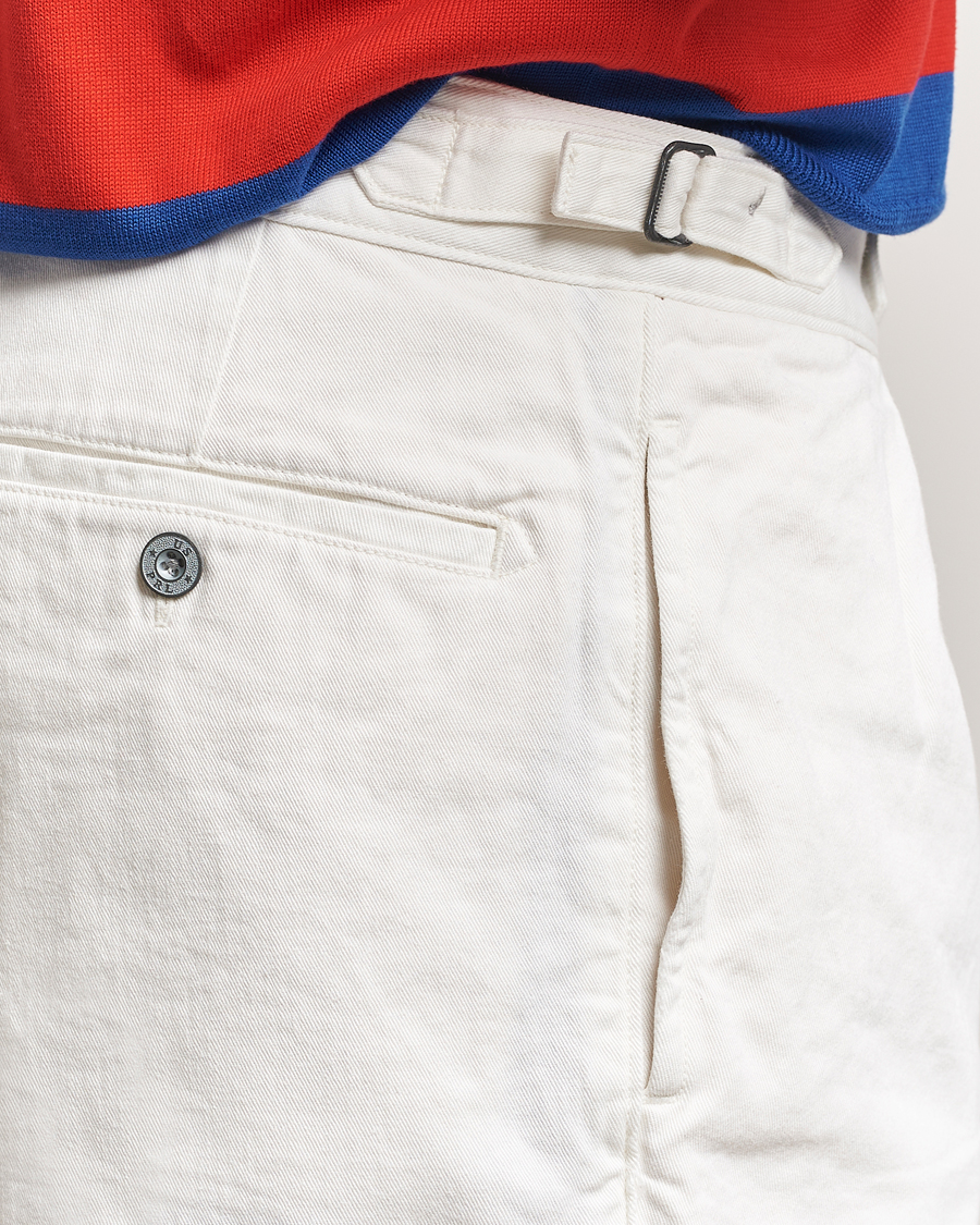 Herren | Shorts | Polo Ralph Lauren | Rustic Twill Pleated Shorts Deckwash White
