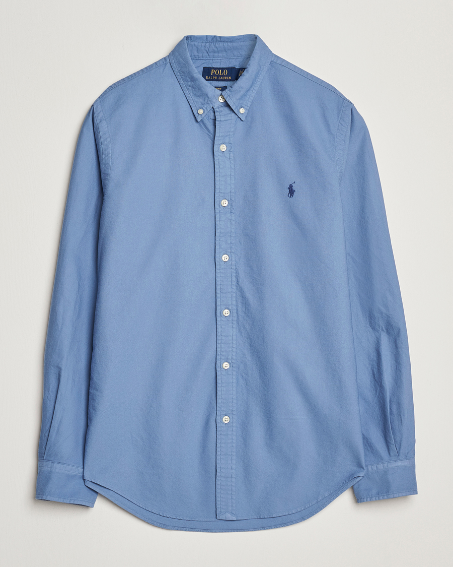 Herren | Hemden | Polo Ralph Lauren | Slim Fit Garment Dyed Oxford Shirt Bastille Blue