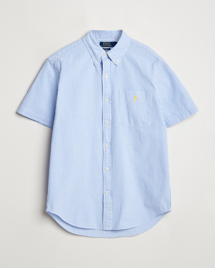 Herren | Hemden | Polo Ralph Lauren | Seersucker Short Sleeve Striped Shirt Blue/White