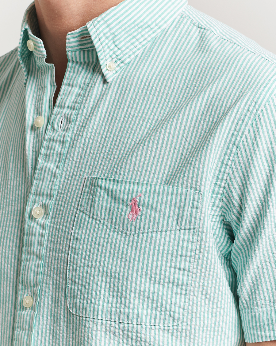 Herren | Hemden | Polo Ralph Lauren | Seersucker Short Sleeve Striped Shirt Green/White