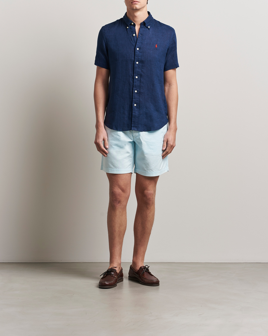 Herren | Hemden | Polo Ralph Lauren | Short Sleeve Linen Shirt Newport Navy