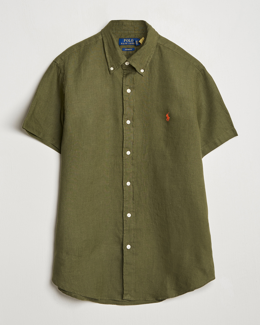 Herren | Hemden | Polo Ralph Lauren | Short Sleeve Linen Shirt New Olive