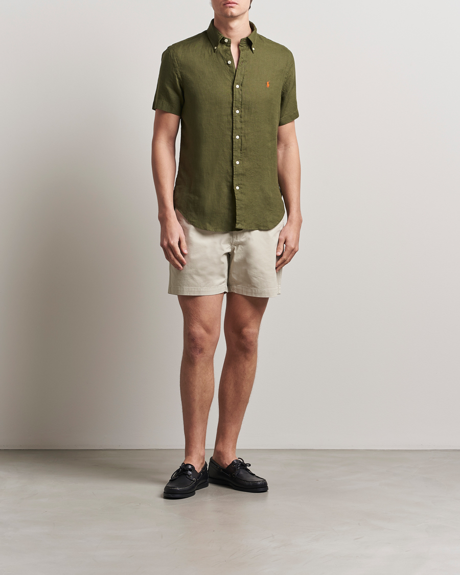 Herren | Hemden | Polo Ralph Lauren | Short Sleeve Linen Shirt New Olive