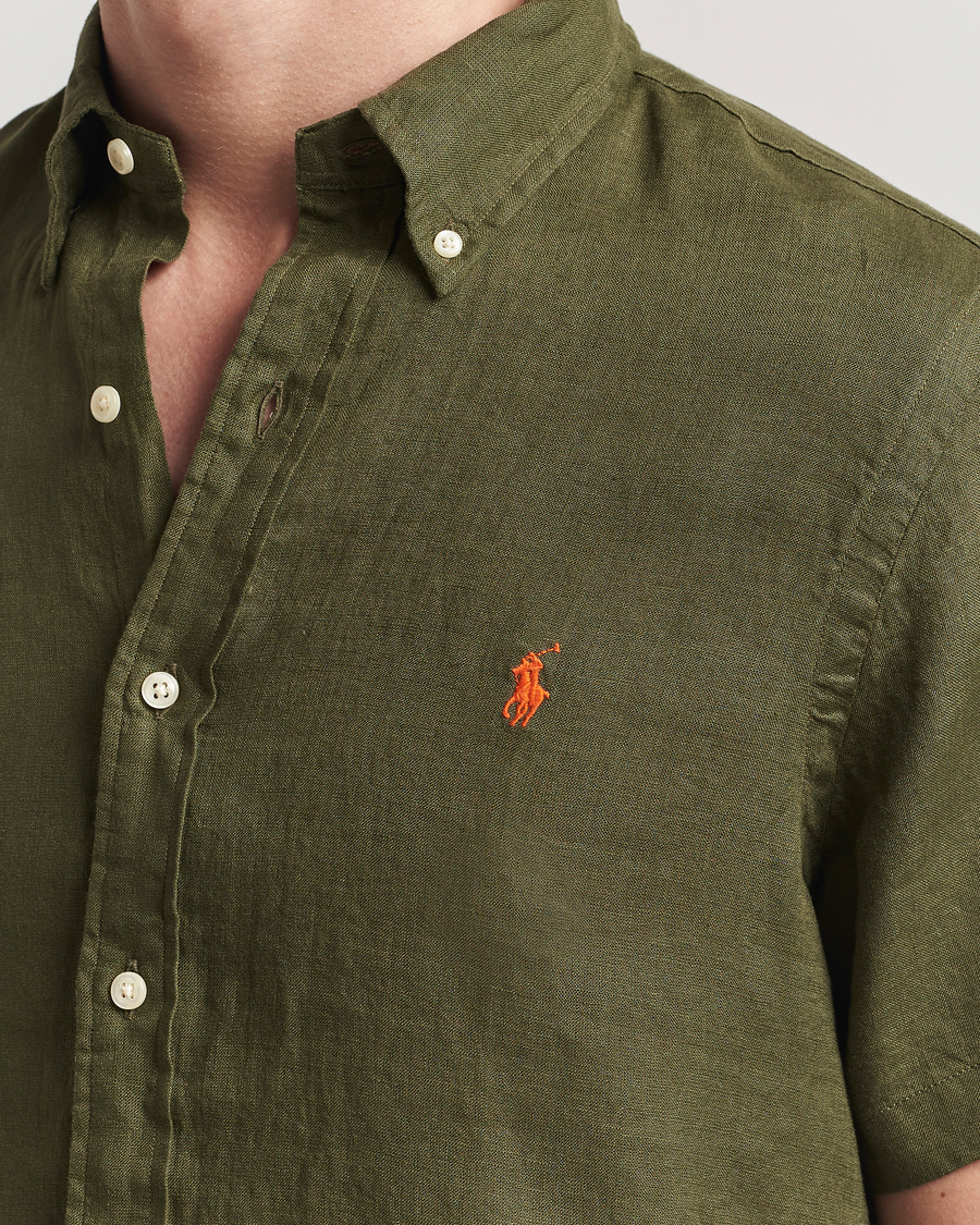 Herren | Hemden | Polo Ralph Lauren | Short Sleeve Linen Shirt New Olive