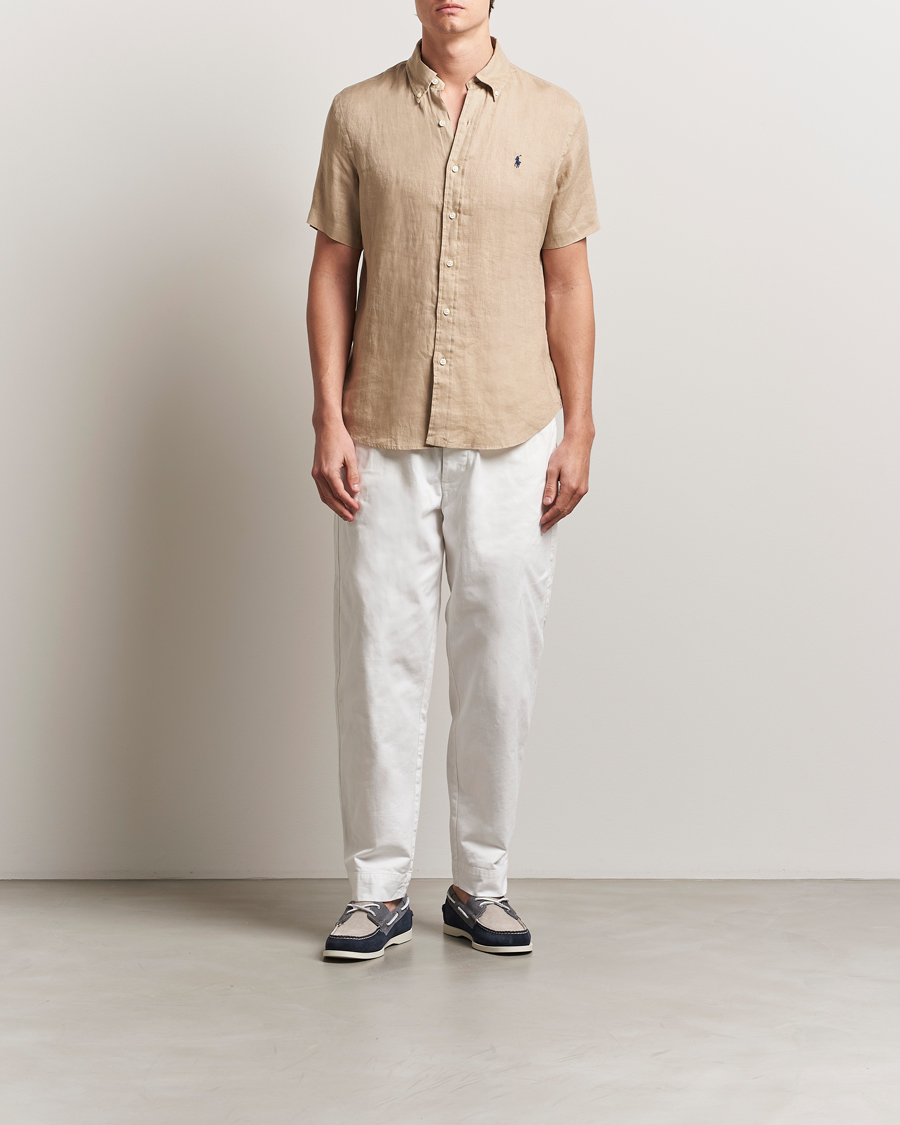 Herren | Hemden | Polo Ralph Lauren | Short Sleeve Linen Shirt Coastal Beige