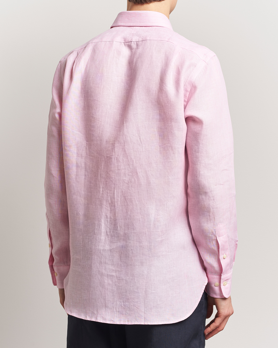 Herren | Hemden | Polo Ralph Lauren | Custom Fit Dressed Striped Linen Shirt Pink/White