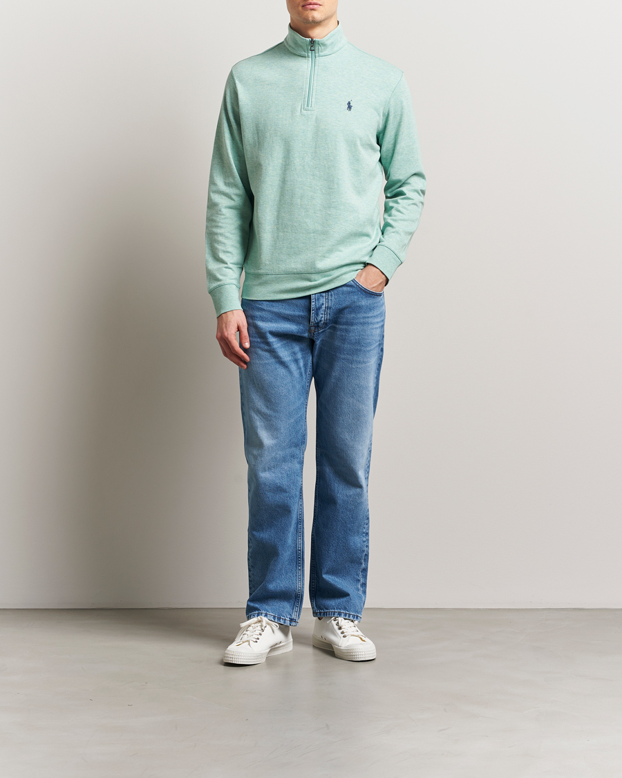 Herren | Pullover | Polo Ralph Lauren | Tech Double Knit Half Zip Celadon Heather