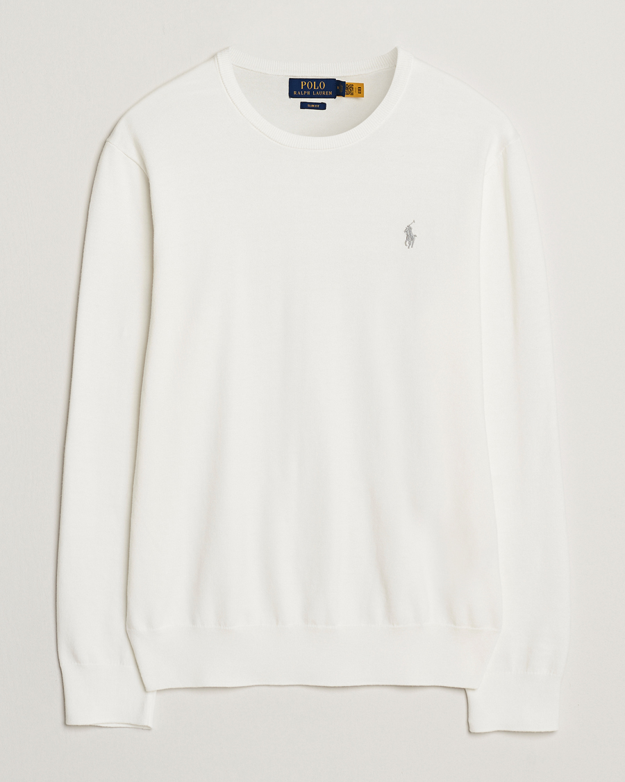 Herren | Pullover | Polo Ralph Lauren | Cotton Crew Neck Sweater Deckwash White