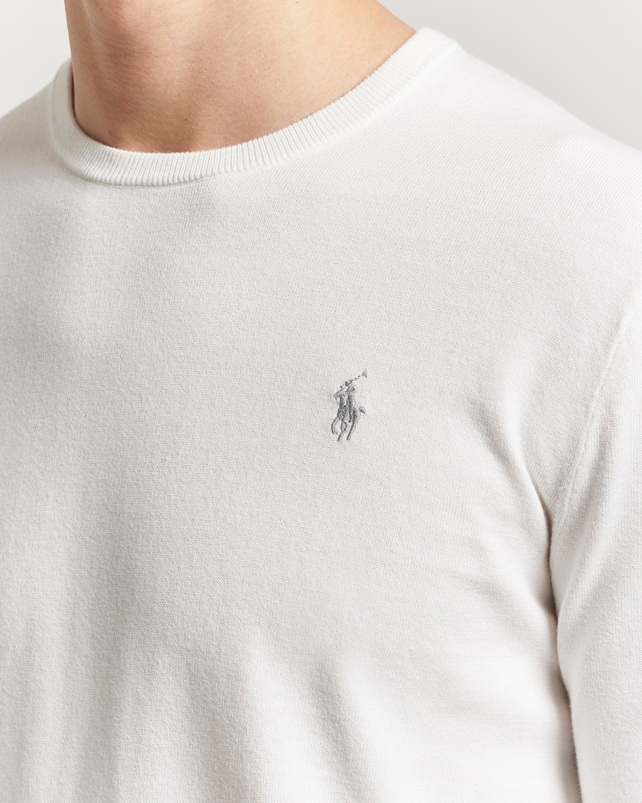 Herren | Pullover | Polo Ralph Lauren | Cotton Crew Neck Sweater Deckwash White