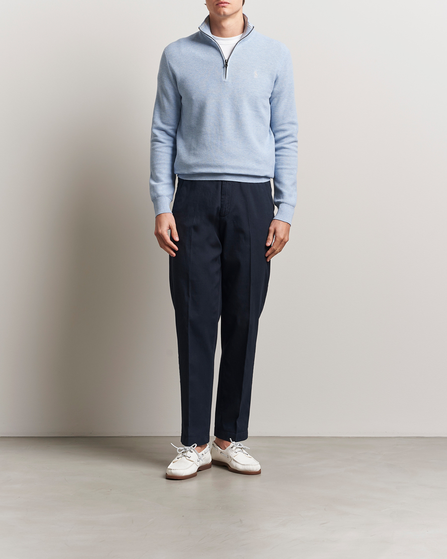 Herren | Pullover | Polo Ralph Lauren | Textured Half Zip Blue Hyacinth Heahter