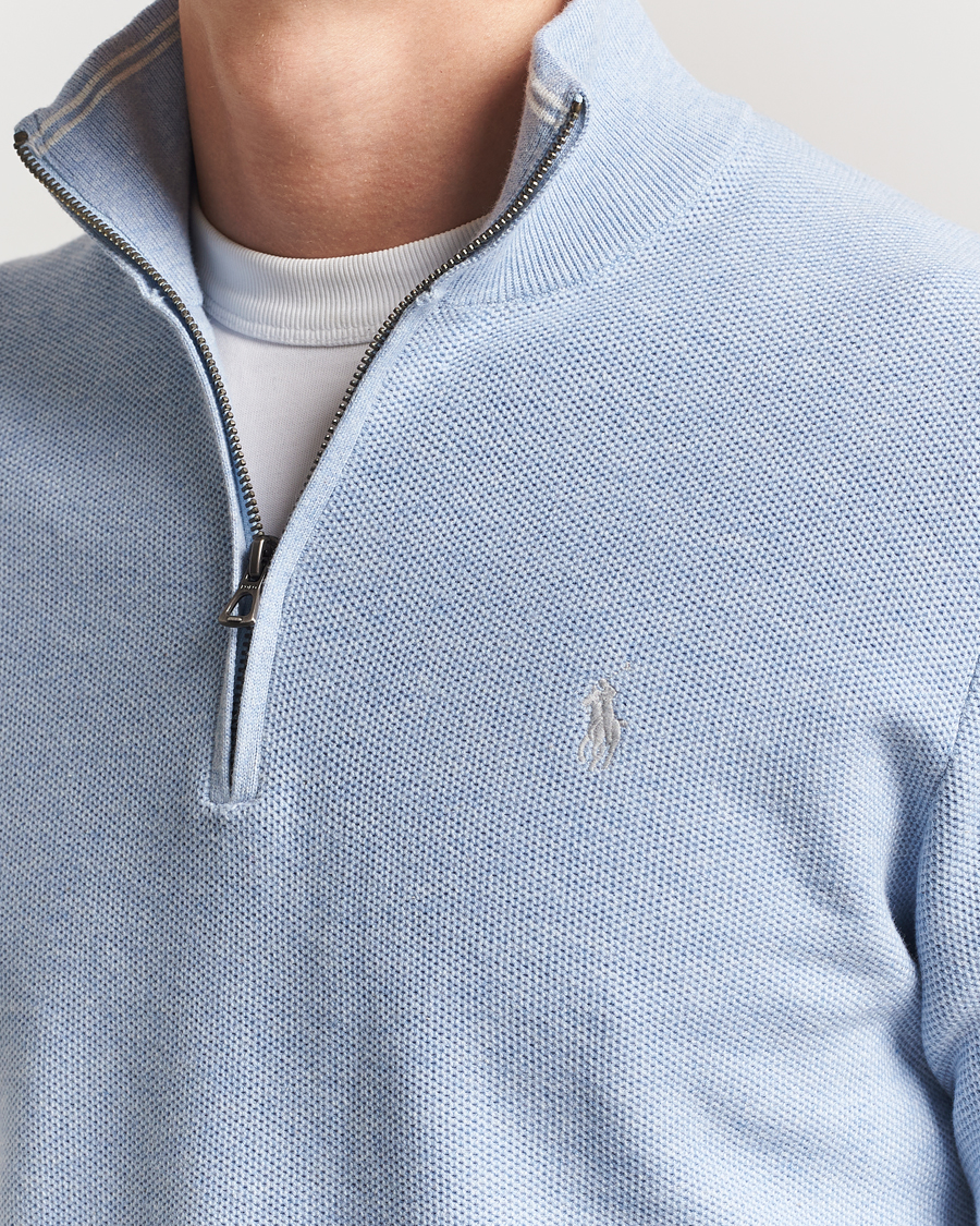 Herren | Pullover | Polo Ralph Lauren | Textured Half Zip Blue Hyacinth Heahter