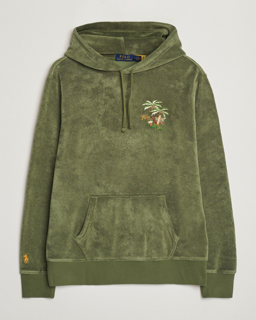 Herren | Pullover | Polo Ralph Lauren | Cotton Terry Printed Hoodie Tree Green