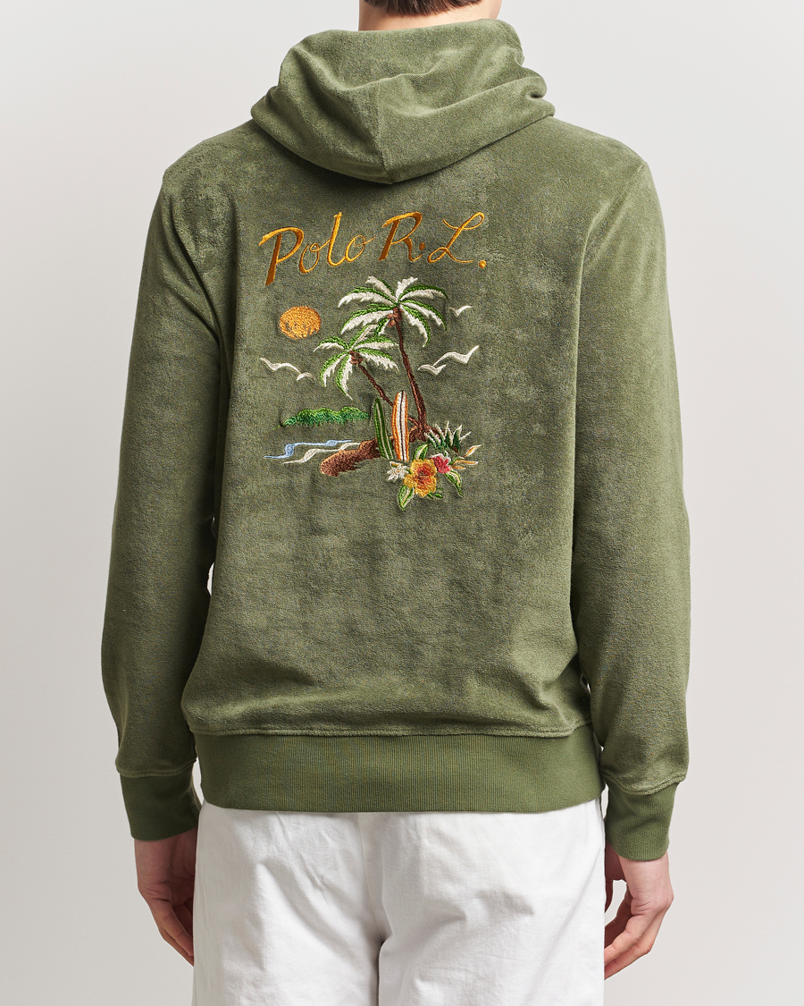 Herren | Pullover | Polo Ralph Lauren | Cotton Terry Printed Hoodie Tree Green