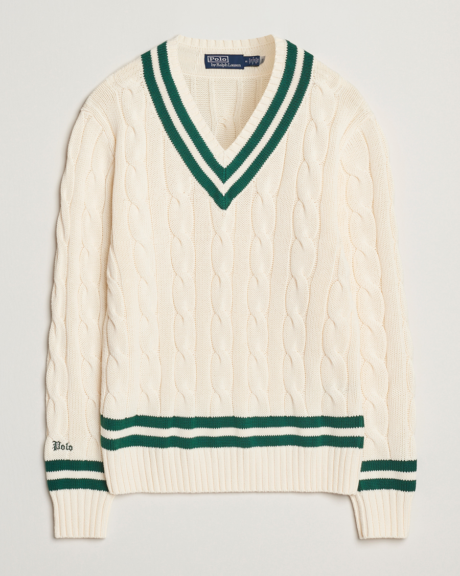 Herren | Pullover | Polo Ralph Lauren | Cricket V-Neck Sweater Cream/New Forest