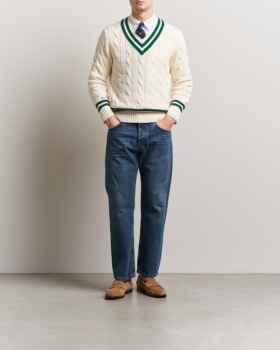 Herren | Pullover | Polo Ralph Lauren | Cricket V-Neck Sweater Cream/New Forest
