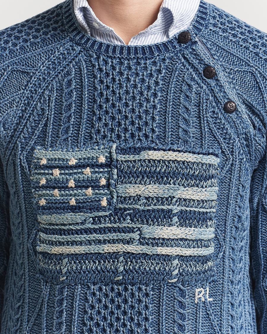 Herren | Pullover | Polo Ralph Lauren | Knitted Flag Sweater Indigo