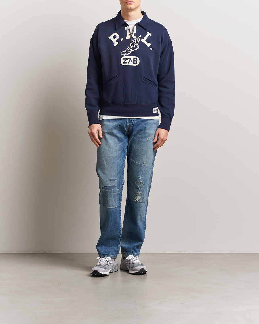 Herren | Pullover | Polo Ralph Lauren | Printed Fleece Half Zip Sweater Cruise Navy