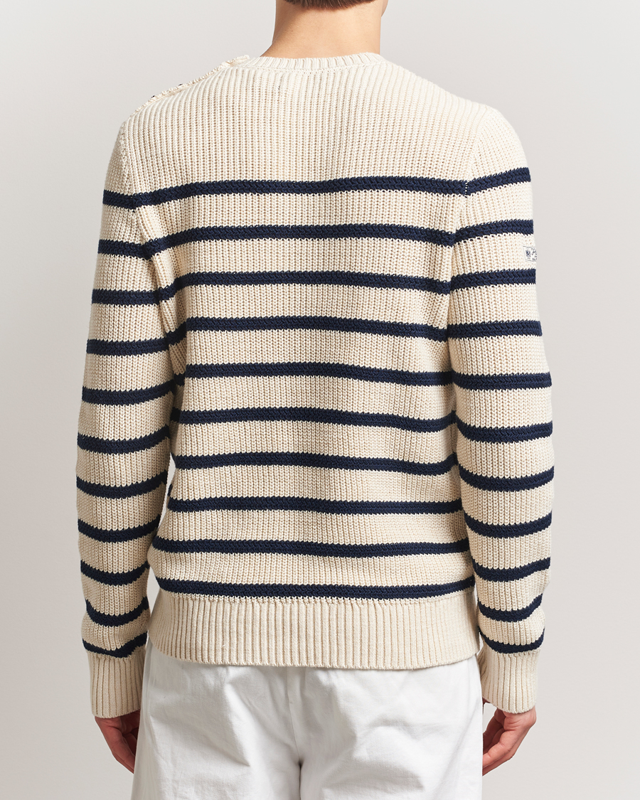 Herren | Pullover | Polo Ralph Lauren | Cotton/Linen Striped Sweater Cream/Navy