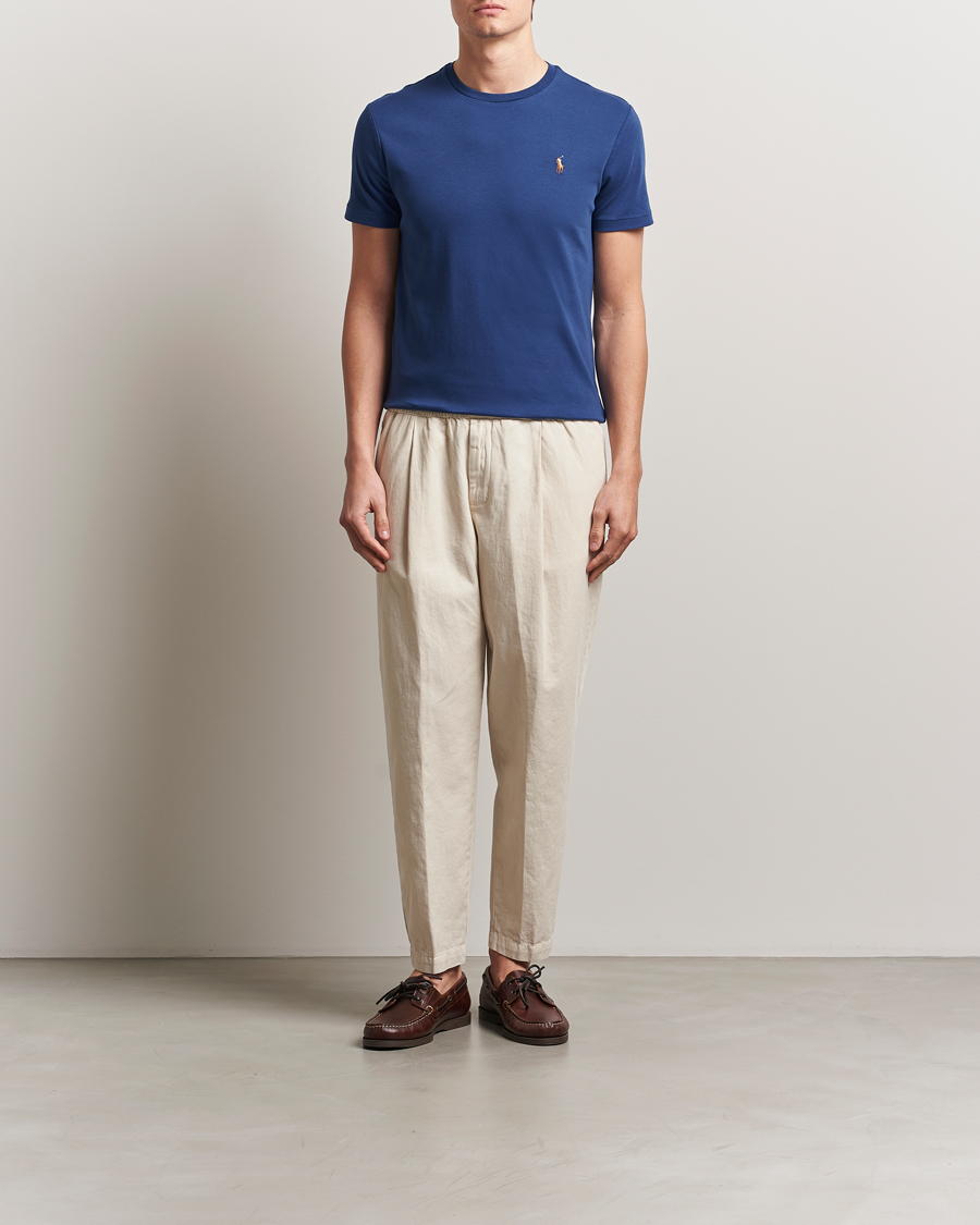 Herren | T-Shirts | Polo Ralph Lauren | Luxury Pima Cotton Crew Neck T-Shirt Annapolis Blue