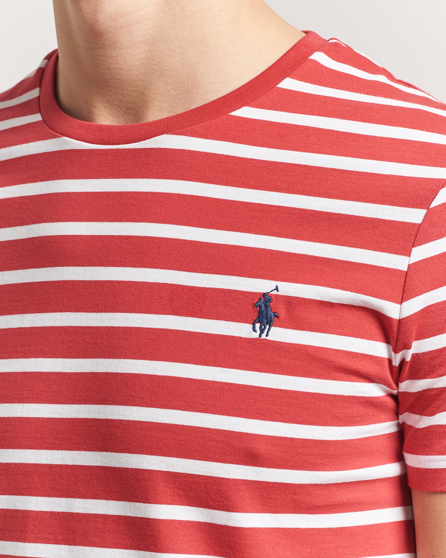 Herren | T-Shirts | Polo Ralph Lauren | Custom Slim Fit Striped T-Shirt Spring Red/White