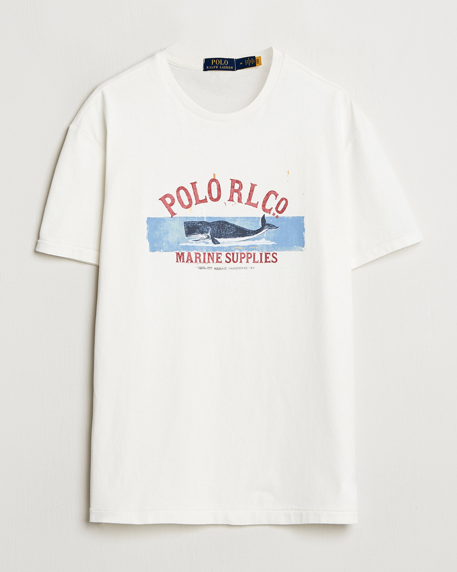 Herren | T-Shirts | Polo Ralph Lauren | Printed Crew Neck T-Shirt Deckwash White