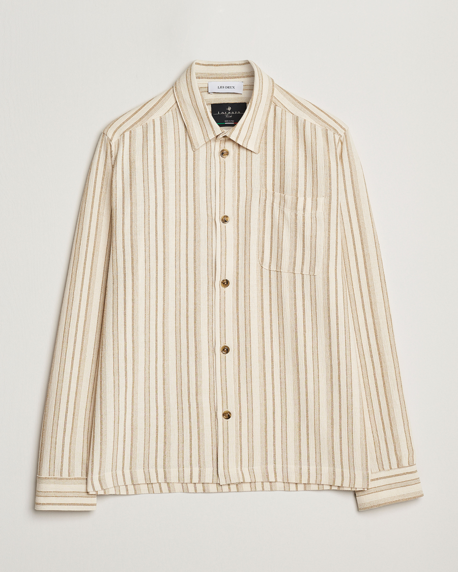 Herren | Hemden | LES DEUX | Shane Stripe Cotton Overshirt Ivory