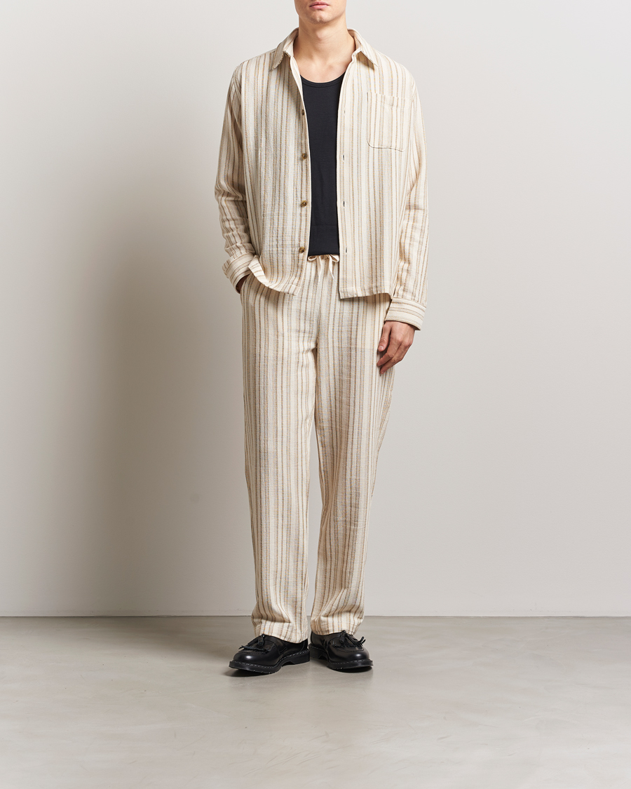 Herren | Hemden | LES DEUX | Shane Stripe Cotton Overshirt Ivory