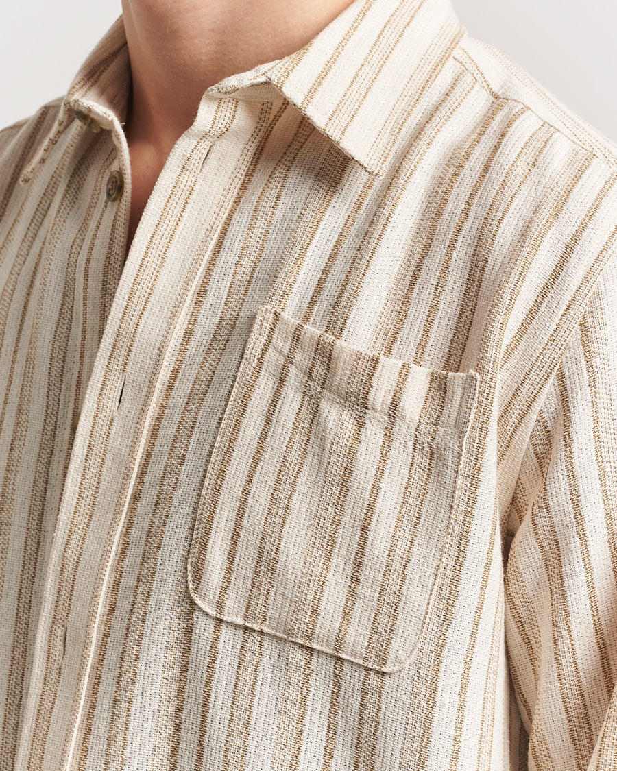Herren | Hemden | LES DEUX | Shane Stripe Cotton Overshirt Ivory
