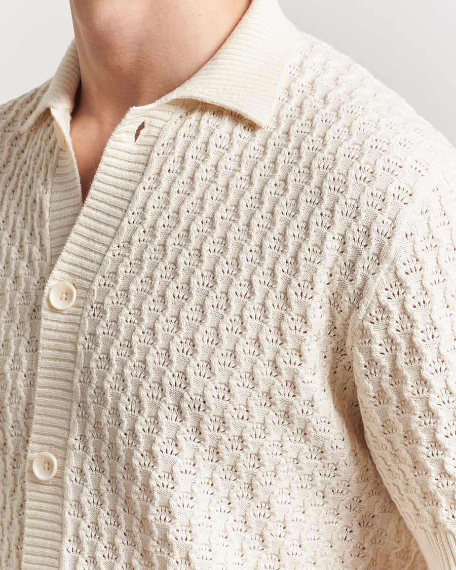 Herren | Hemden | LES DEUX | Gespertus Knitted Short Sleeve Shirt Ivory