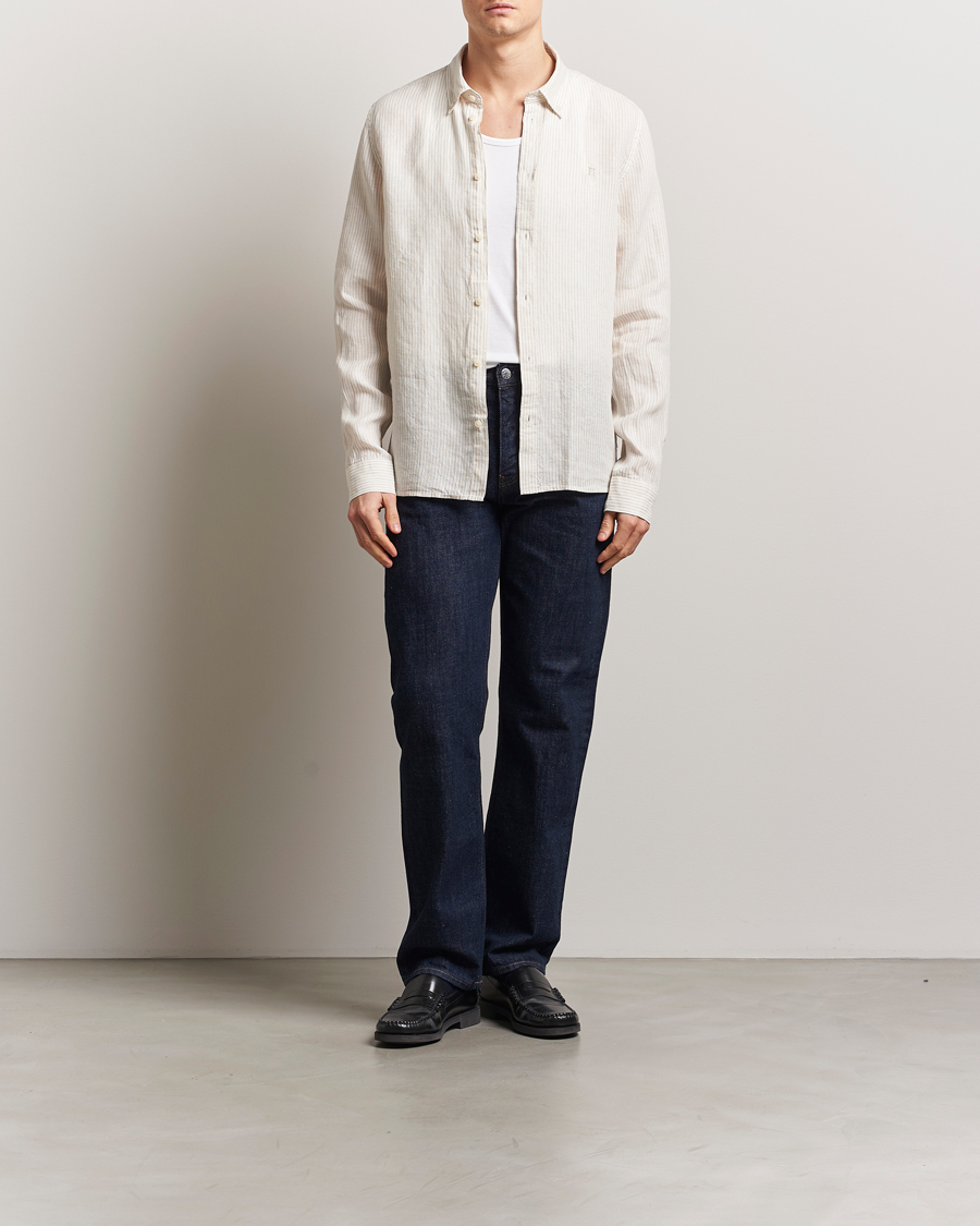 Herren | Hemden | LES DEUX | Kristian Linen Shirt Ivory/Walnut