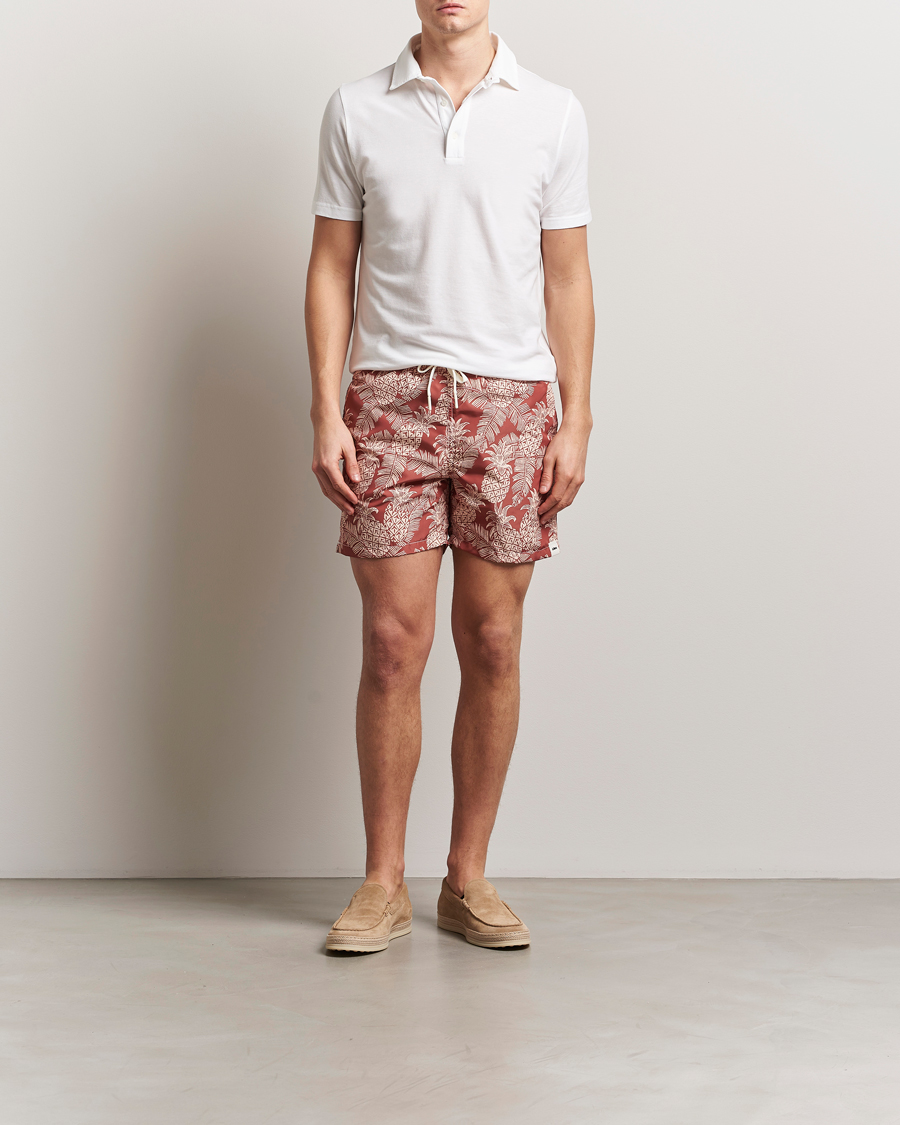 Herren | Badehosen | Altea | Printed Swim Shorts Terracotta