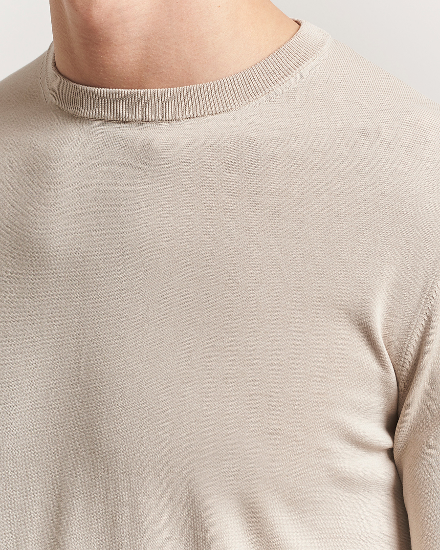 Herren | Pullover | Aspesi | Rib Cotton Crew Neck Beige