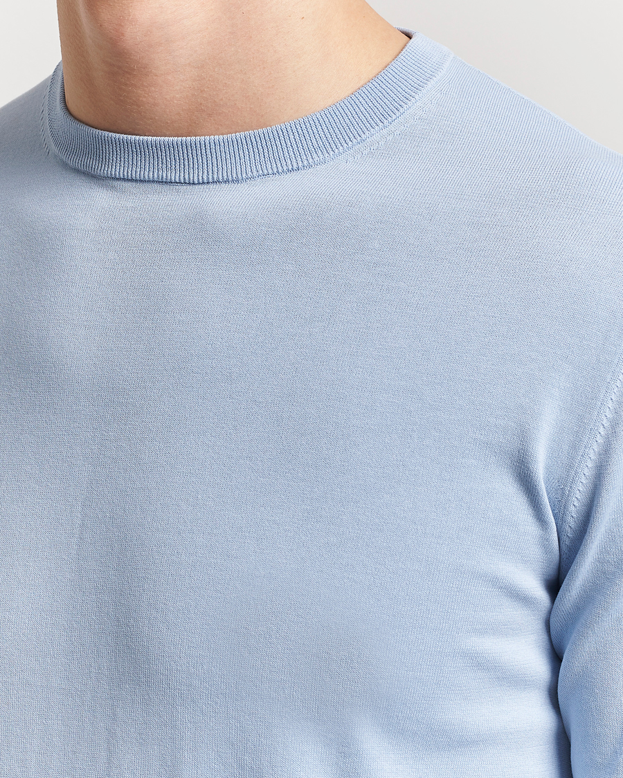 Herren | Pullover | Aspesi | Rib Cotton Crew Neck Light Blue