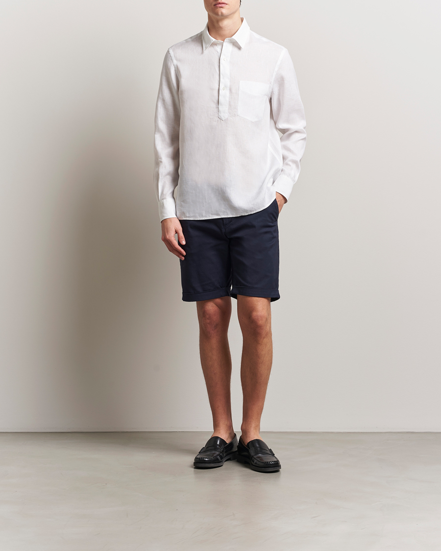 Herren | Hemden | Aspesi | Linen Popover Shirt White