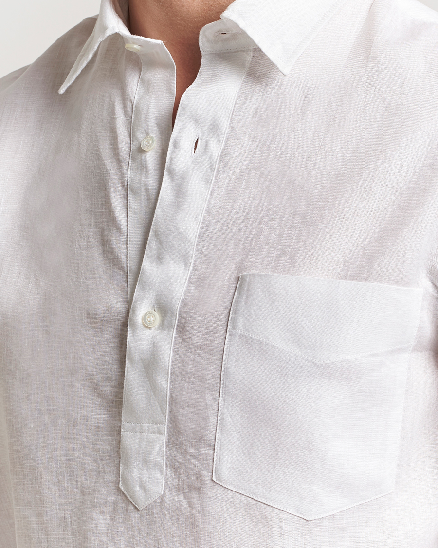 Herren | Hemden | Aspesi | Linen Popover Shirt White