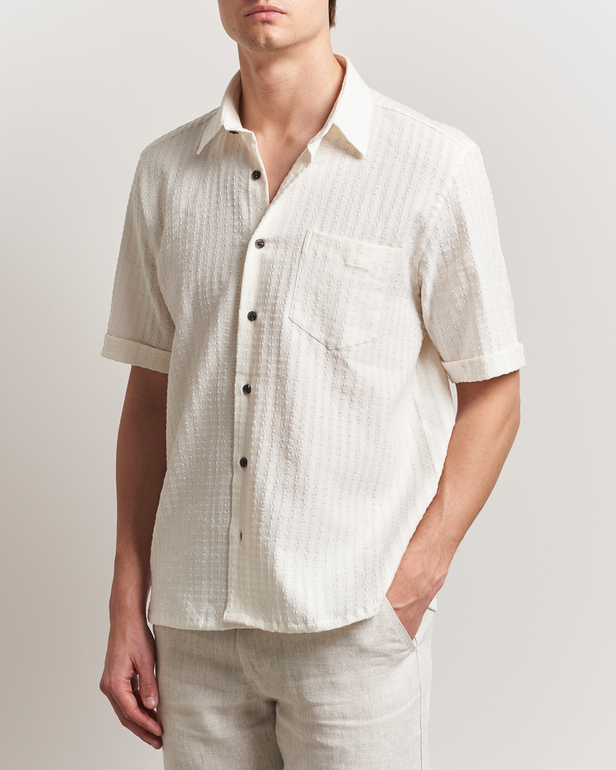 Herren | Hemden | Peregrine | Seersucker Beach Shirt White Stripe