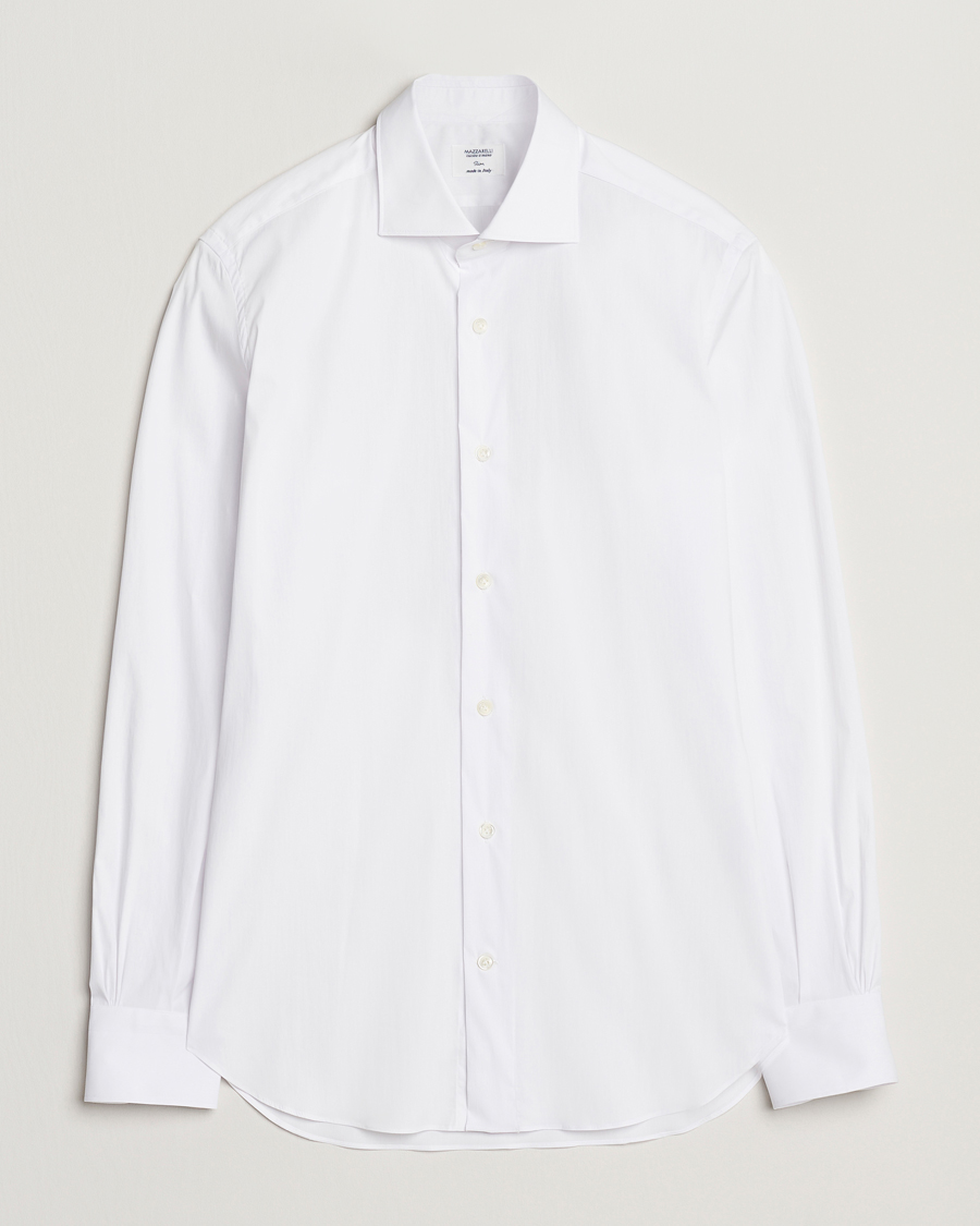 Herren | Hemden | Mazzarelli | Soft Cotton Cut Away Shirt White