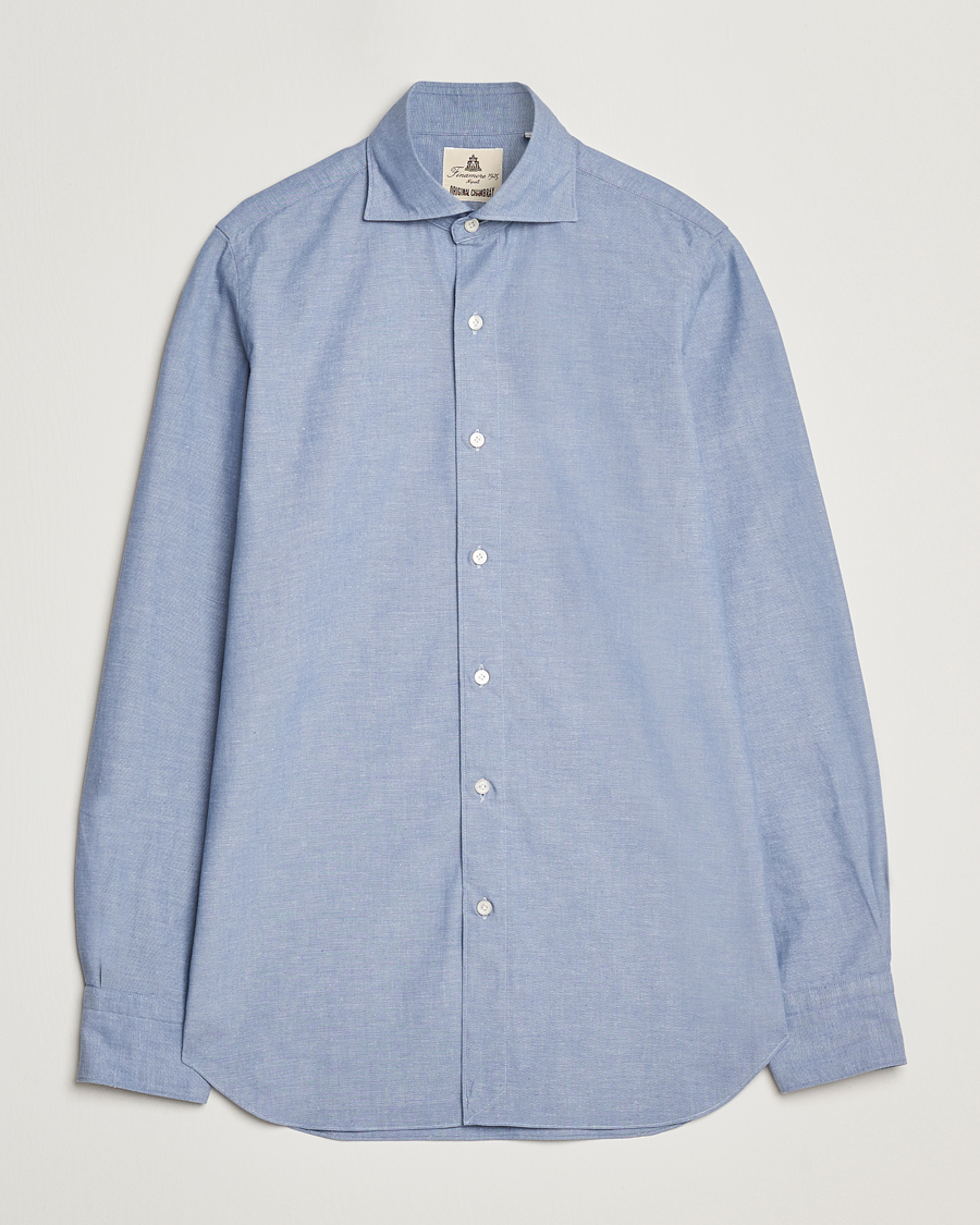 Herren | Hemden | Finamore Napoli | Gaeta Chambray Shirt Blue